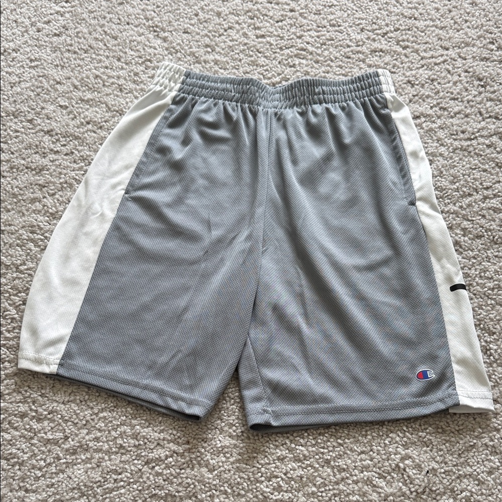 Champion Gray Athletic Shorts with White Side Panels